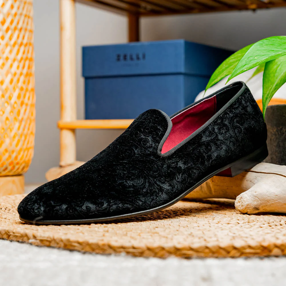10-520-BLK FORMAL II Velvet Tuxedo Shoe, Black - Image 7