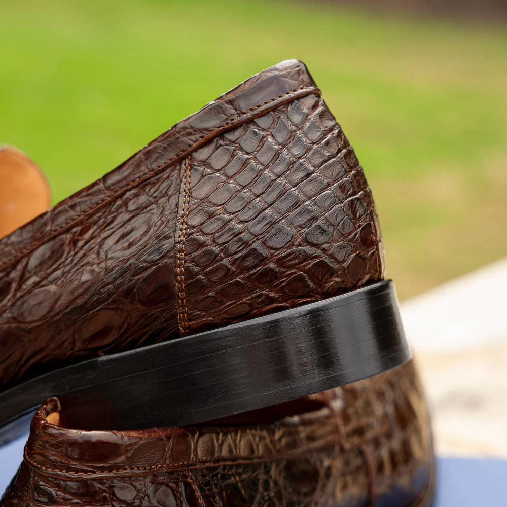 11-201-CGM ROMA Crocodile Penny Loafer, Cognac - Image 11