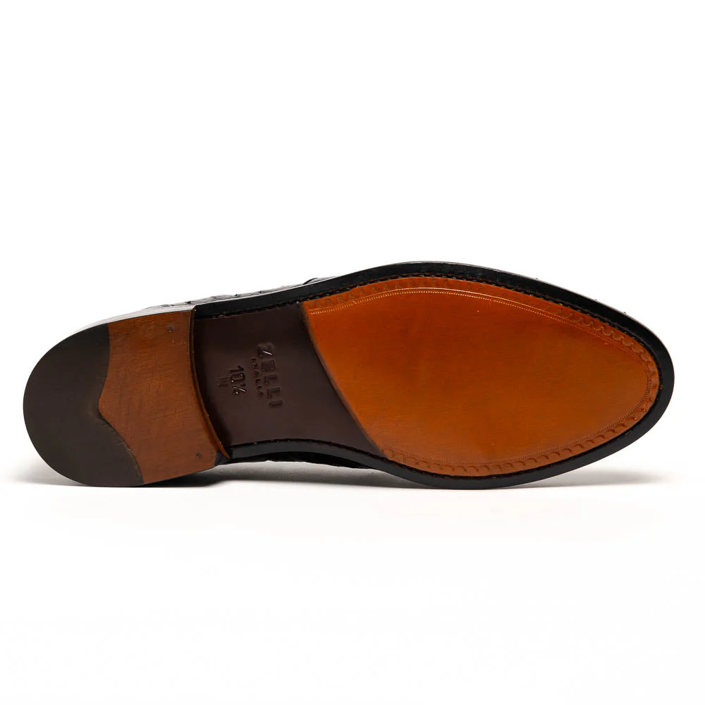 13-581-BLK FRANCO Ostrich Tassel Loafer, Black - Image 4