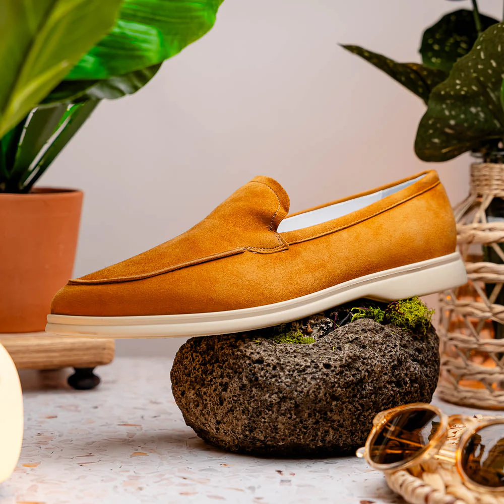 16-621-CGN LIVORNO Sueded Italian Goatskin Loafer Cognac - Image 11