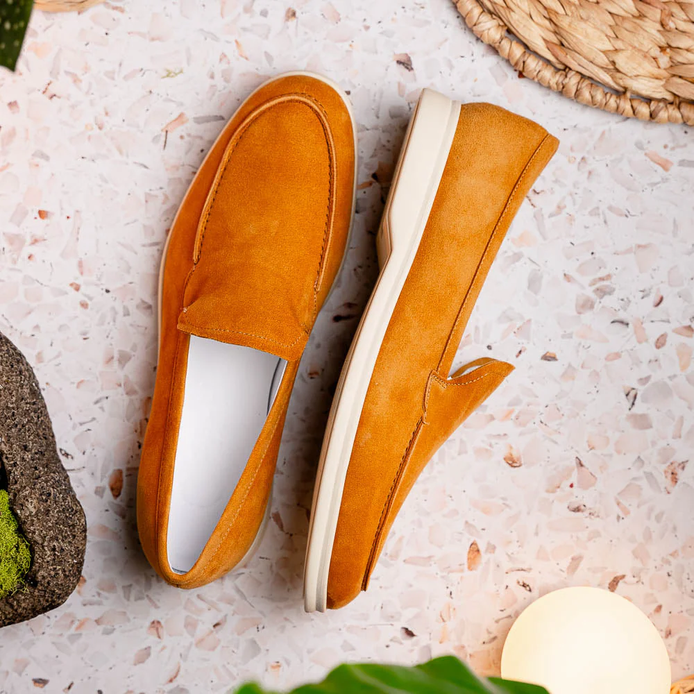 16-621-CGN LIVORNO Sueded Italian Goatskin Loafer Cognac - Image 12