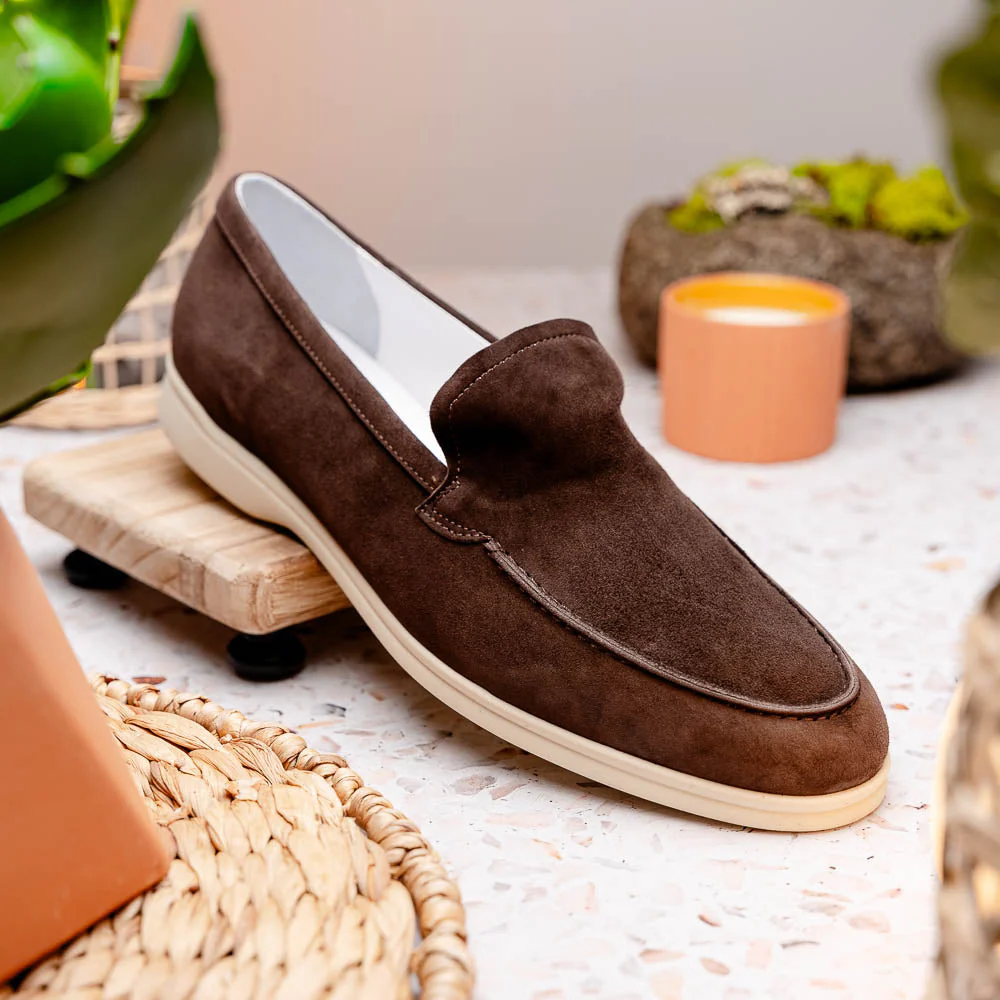 16-621-MOC LIVORNO Sueded Italian Goatskin Loafer Mocha - Image 6