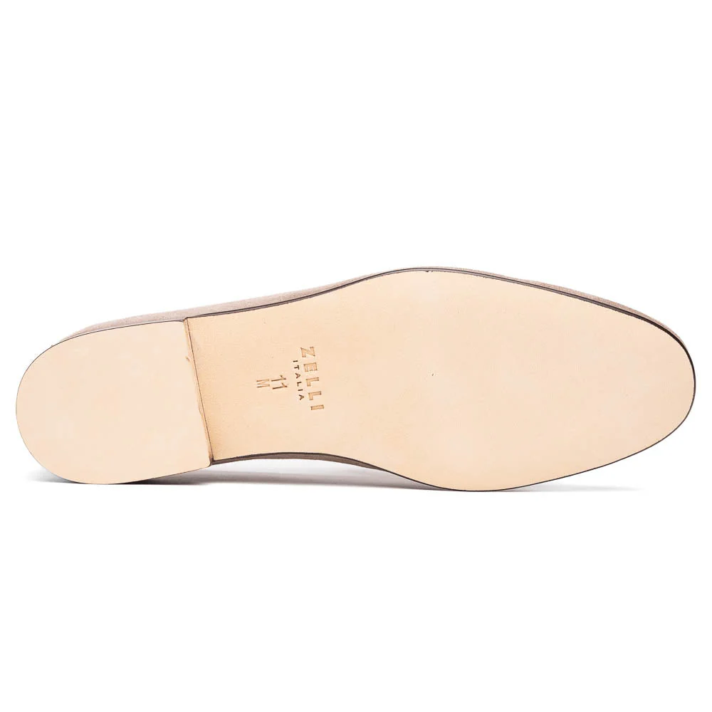 16-672-TPE Tippa Suede & Calfskin Penny Loafers Taupe - Image 5