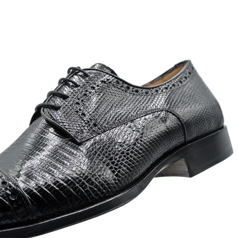 24-526-BLK GIOVANNI Teju Lizard Lace Up, Black - Image 5