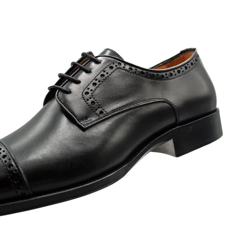 25-530-BLK GIOVANNI Italian Calfskin Lace Up, Black Size 10 - Image 5