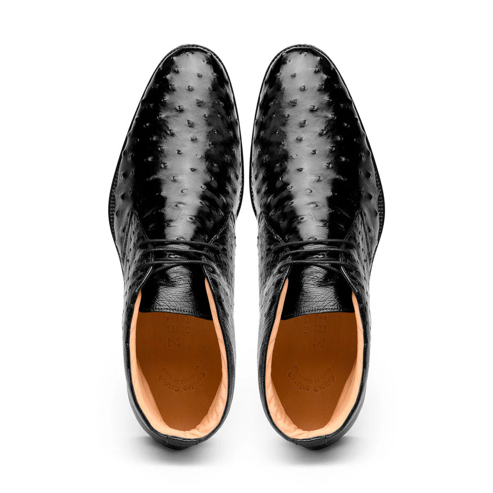 43-594-BLK MARCO Ostrich Quill Chukka Boot, Black - Image 7