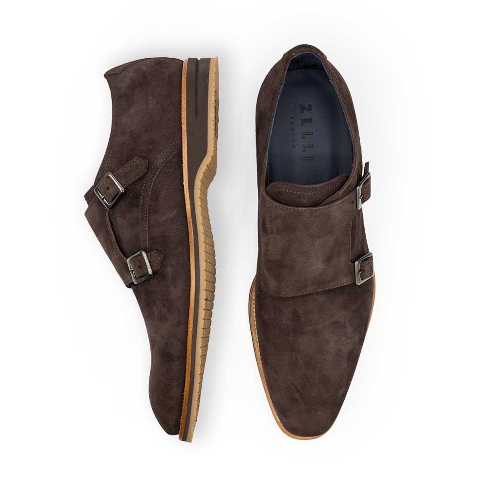 56-105-BRN LEGERRA Sueded Goatskin Monkstrap, Brown - Image 2