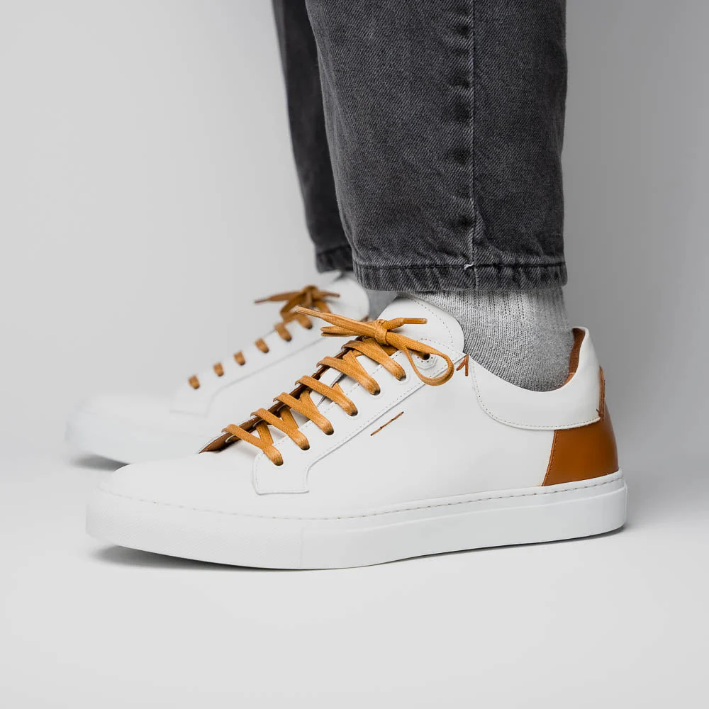 65-229-WHT Diaz Rubberized Calfskin Sneaker White - Image 11