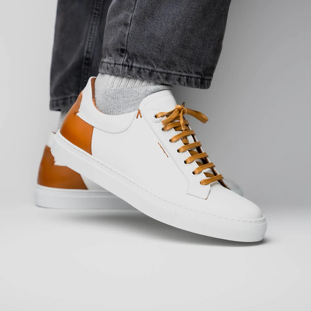 65-229-WHT Diaz Rubberized Calfskin Sneaker White - Image 13