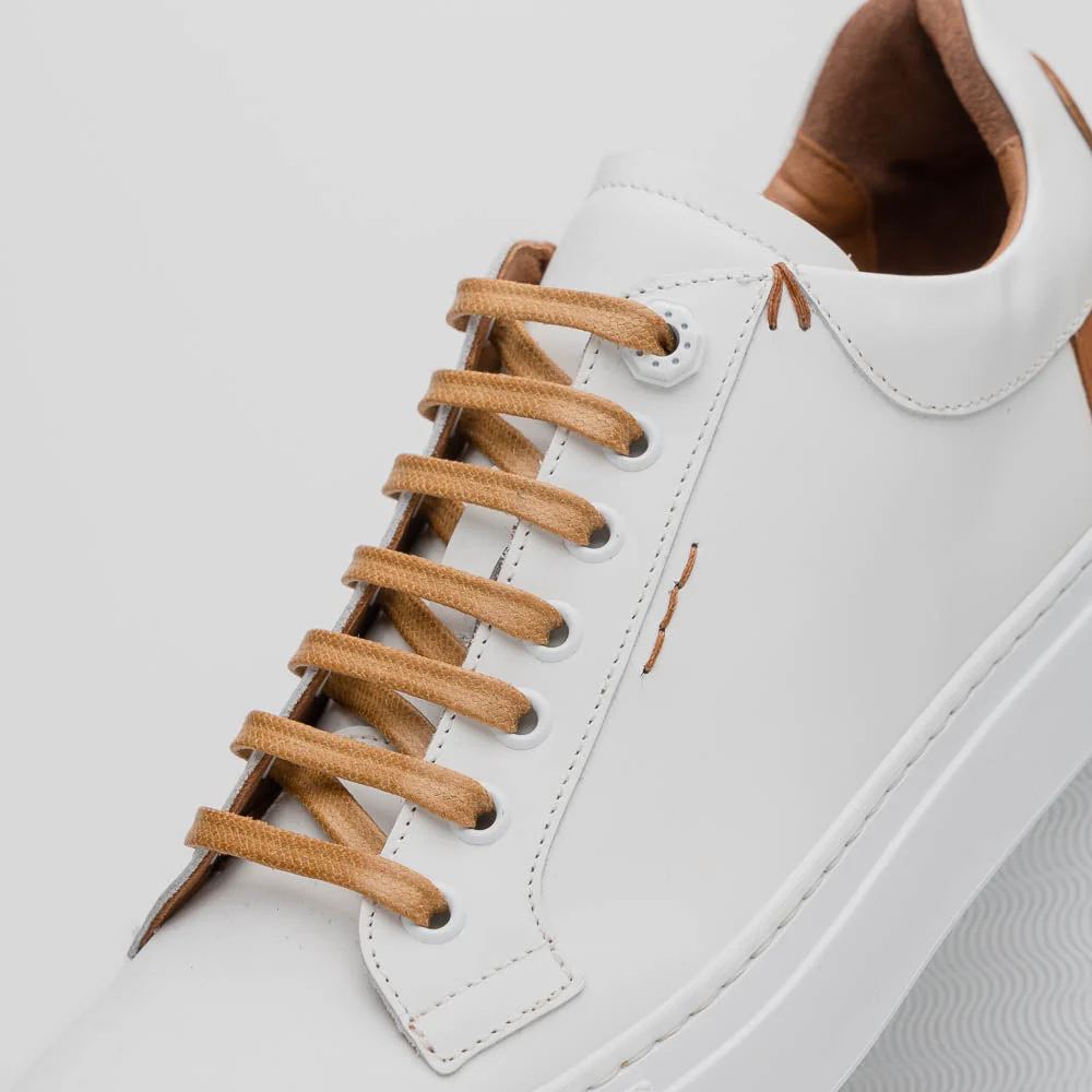 65-229-WHT Diaz Rubberized Calfskin Sneaker White - Image 3