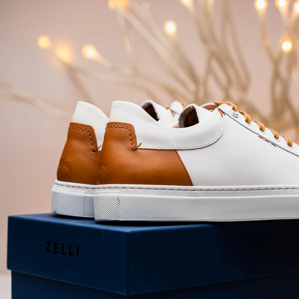 65-229-WHT Diaz Rubberized Calfskin Sneaker White - Image 7