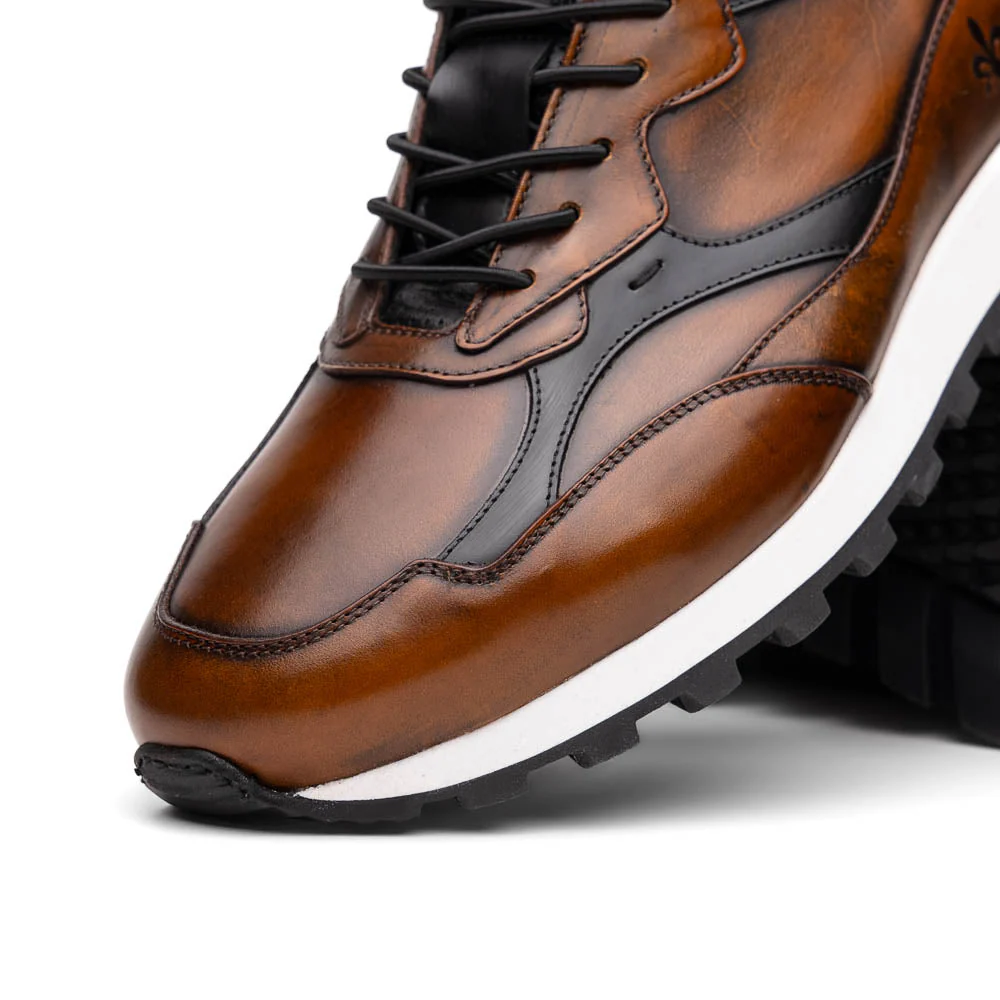 65-355-BRN BRAVO Hand Finished Trainer Cognac / Black - Image 4