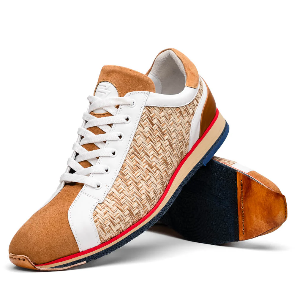 65-375-BRN RIPI Calfskin Hand Weave Sneaker Brown - Image 2