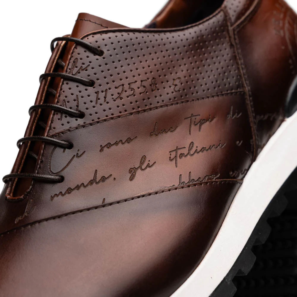 65-395-BRN TESTO Italian Calfskin Sneaker Brown - Image 3