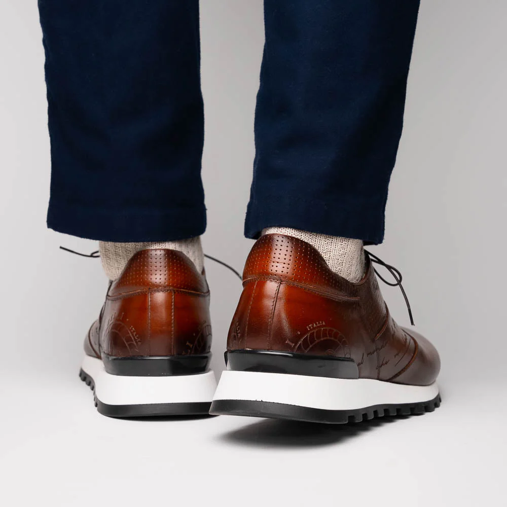 65-395-BRN TESTO Italian Calfskin Sneaker Brown - Image 8