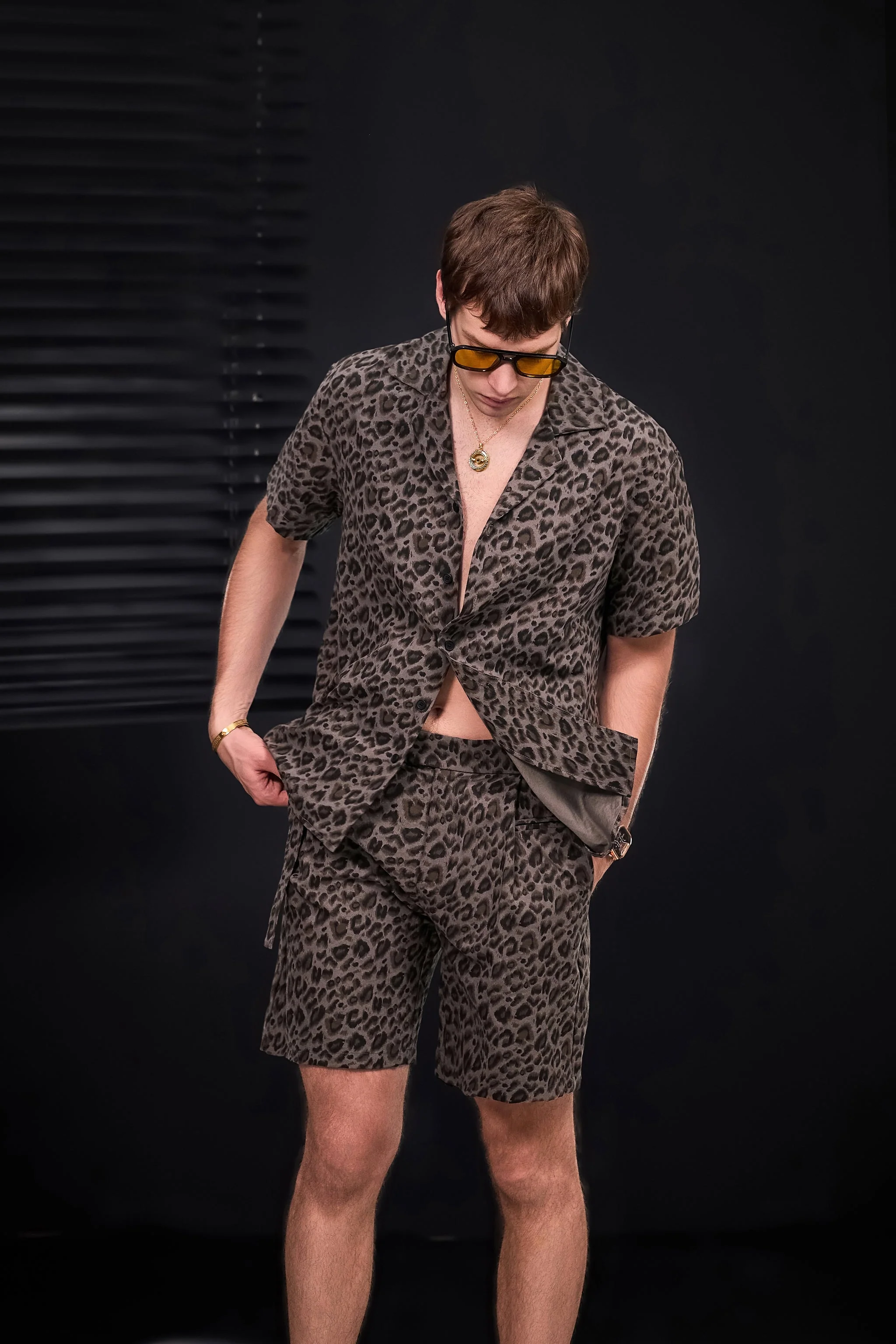 Arden Camp Collar Shirt GREY - Image 2