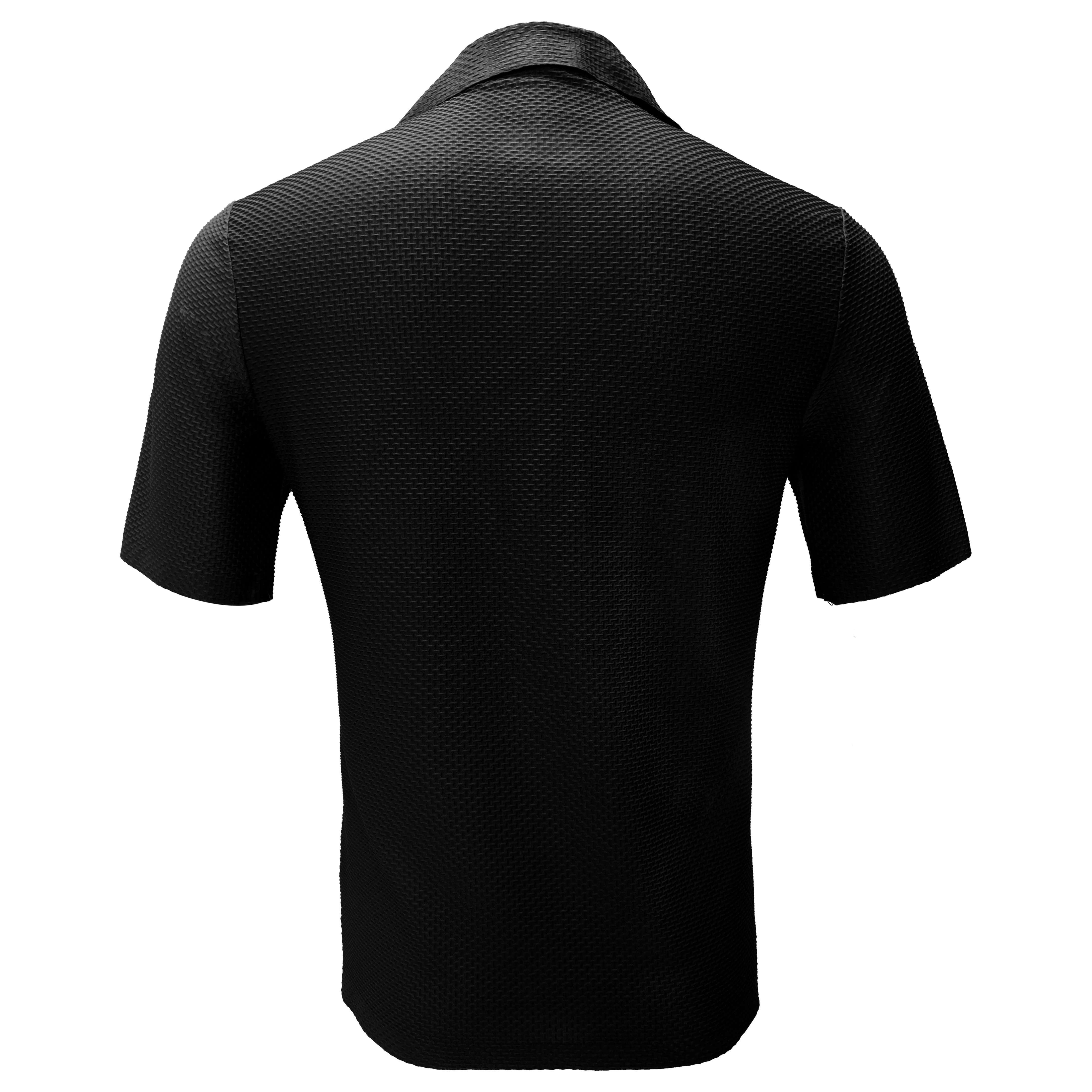 Athens Nights Short-Sleeve Button-Up Shirt BLACK - Image 2