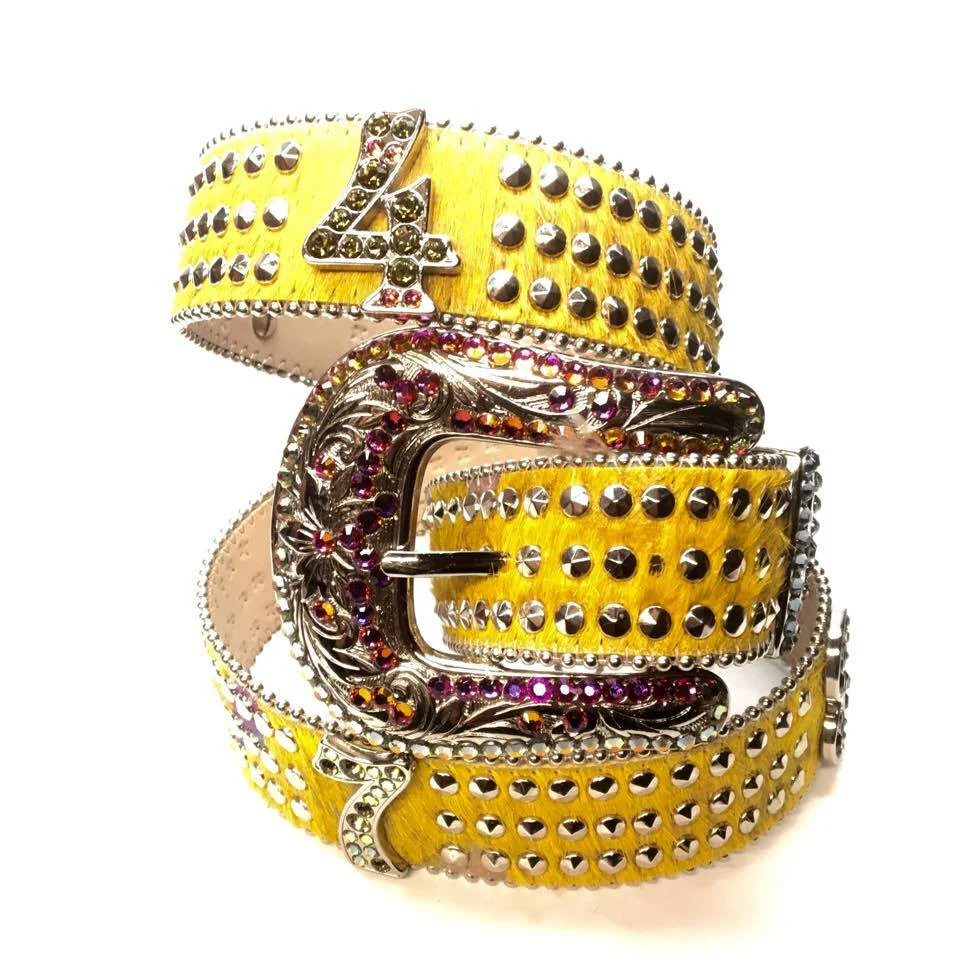 b.b. Simon "Yellow Number Belt" Crystal Belt - Image 2