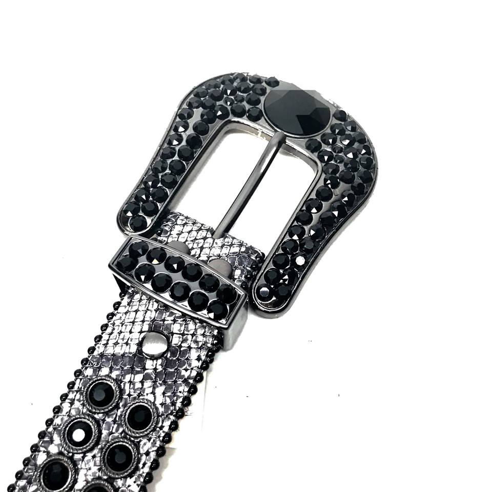 b.b. Simon Big Block Black Crystal Belt - Image 3