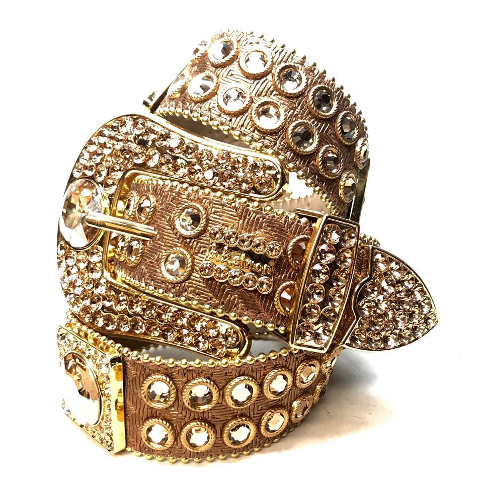 b.b. Simon Big Block Gold Crystal Belt - Image 2