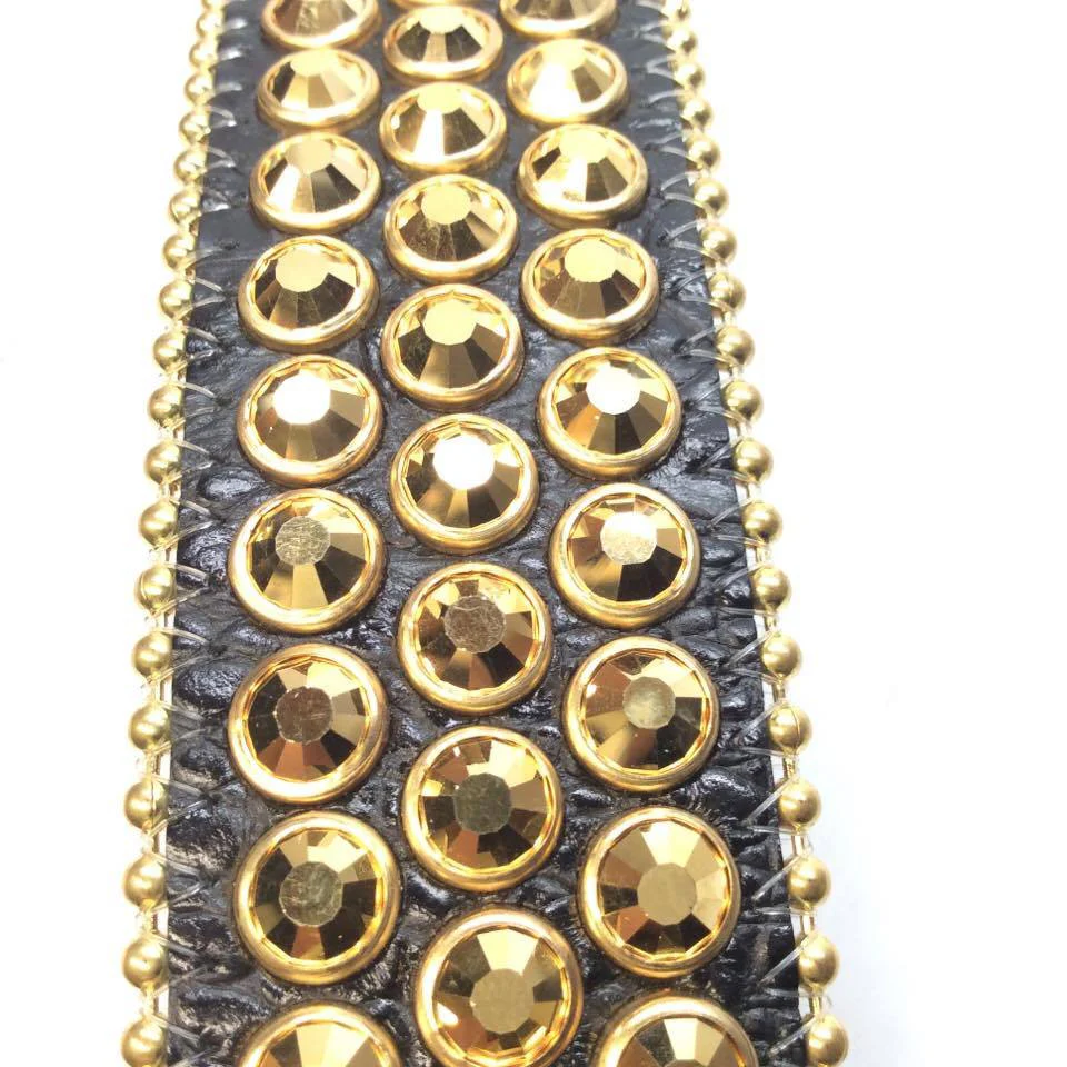 b.b. Simon Black & Gold  3-row Crystal Belt - Image 2