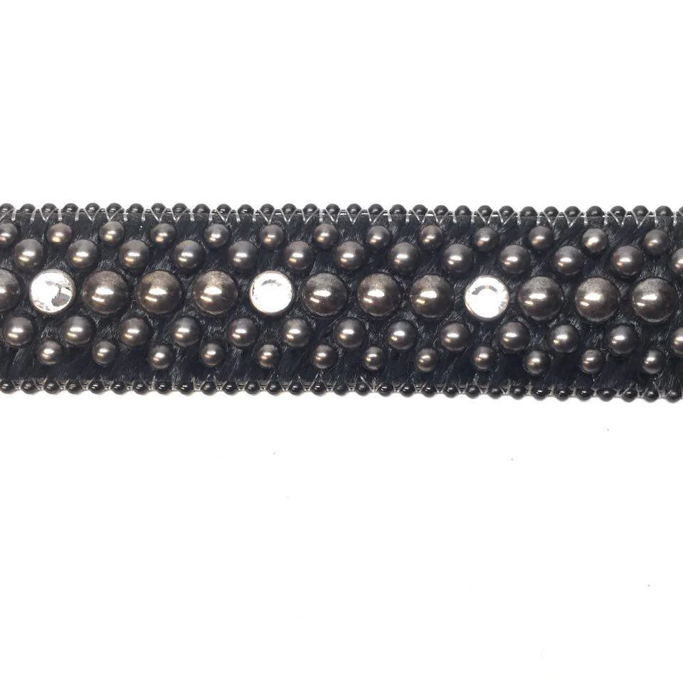 b.b. Simon Black Pony Hair Crystal Belt - Image 3