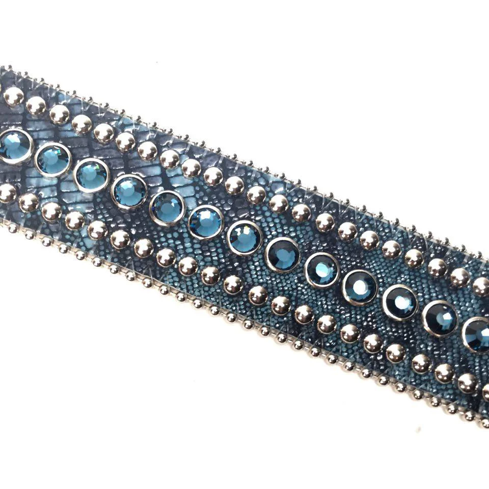 b.b. Simon Blue Lizard Crystal Belt - Image 3