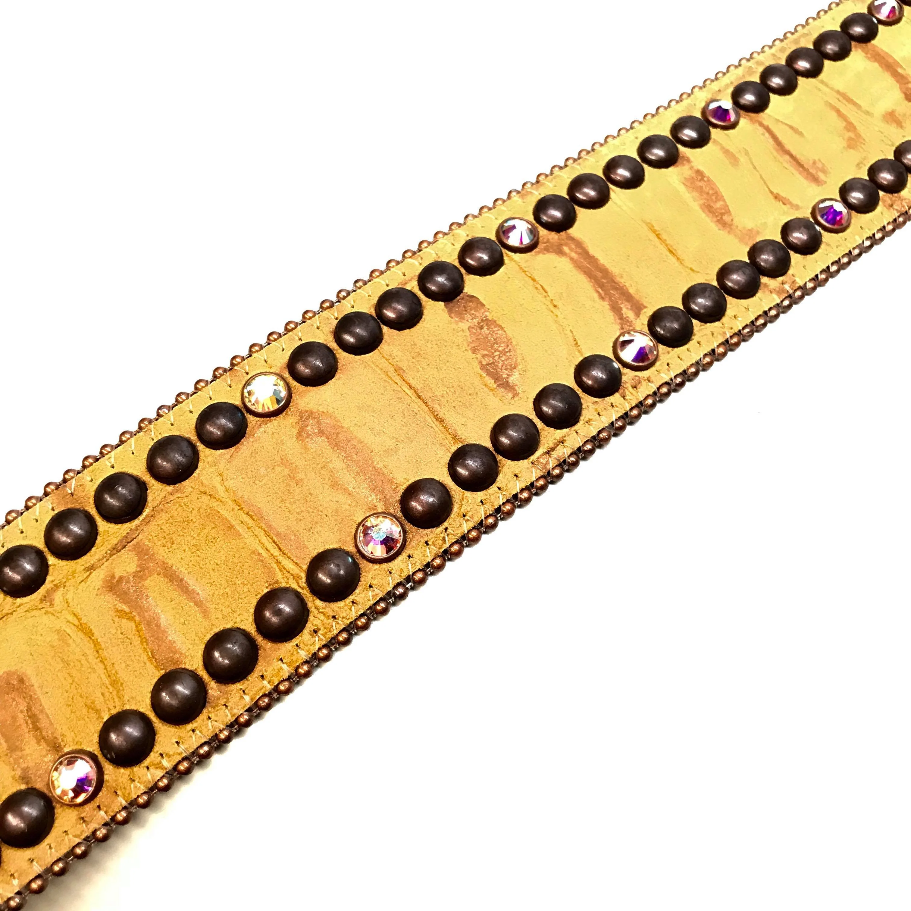b.b. Simon 'Bronze Studded' Thick 2.5" Crystal Belt - Image 5