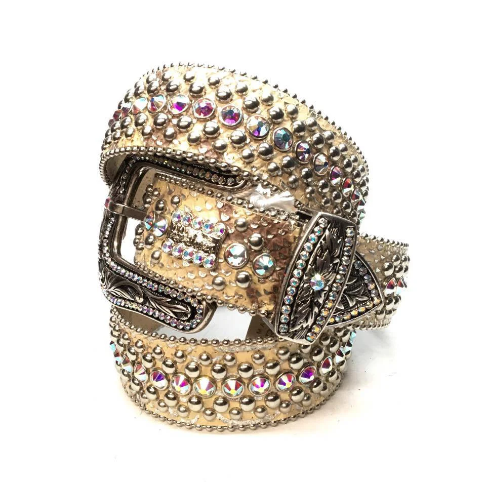 b.b. Simon "Beige Python" Crystal Belt - Image 3