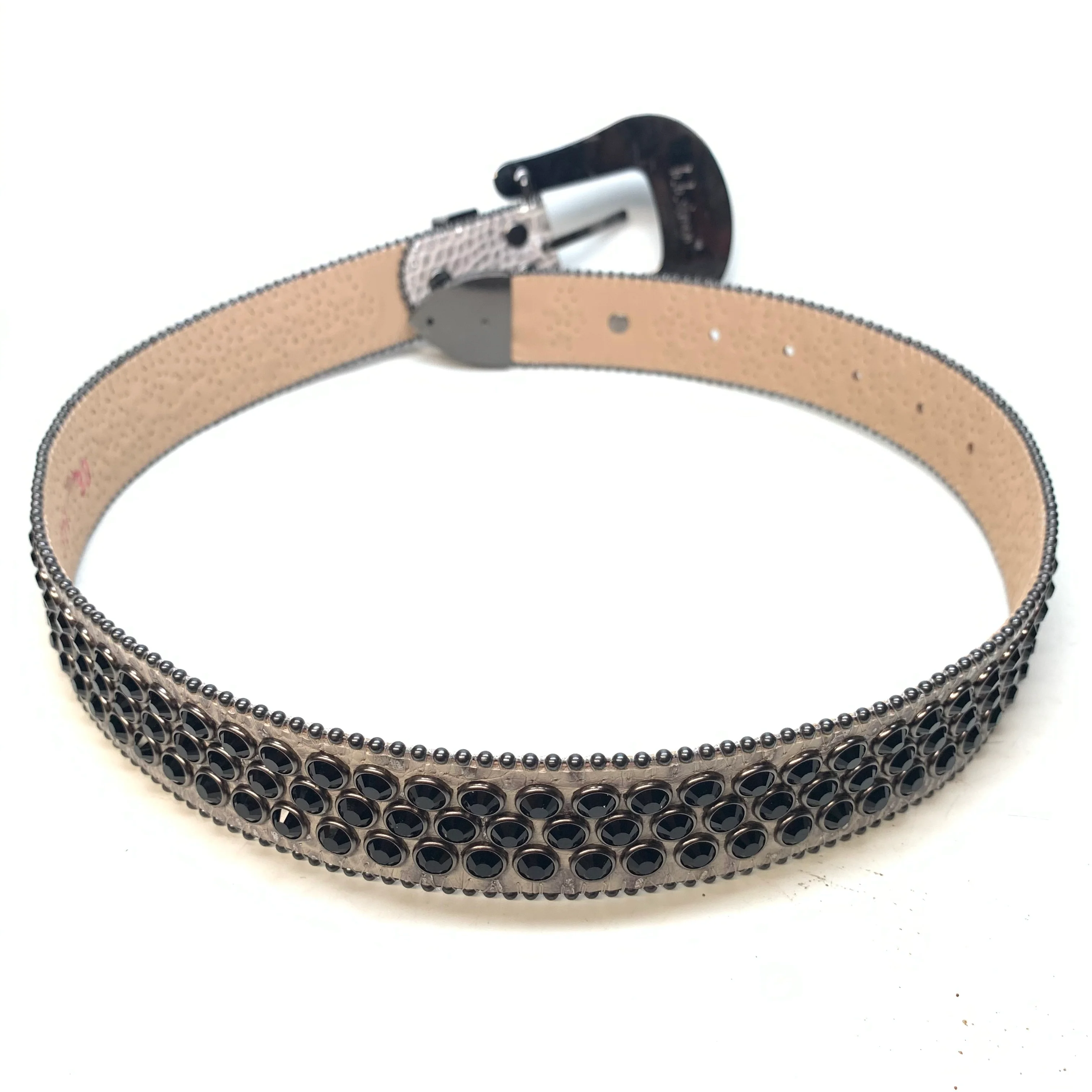 b.b. Simon Charcoal Khayyam Fully Loaded Crystal Belt - Image 3