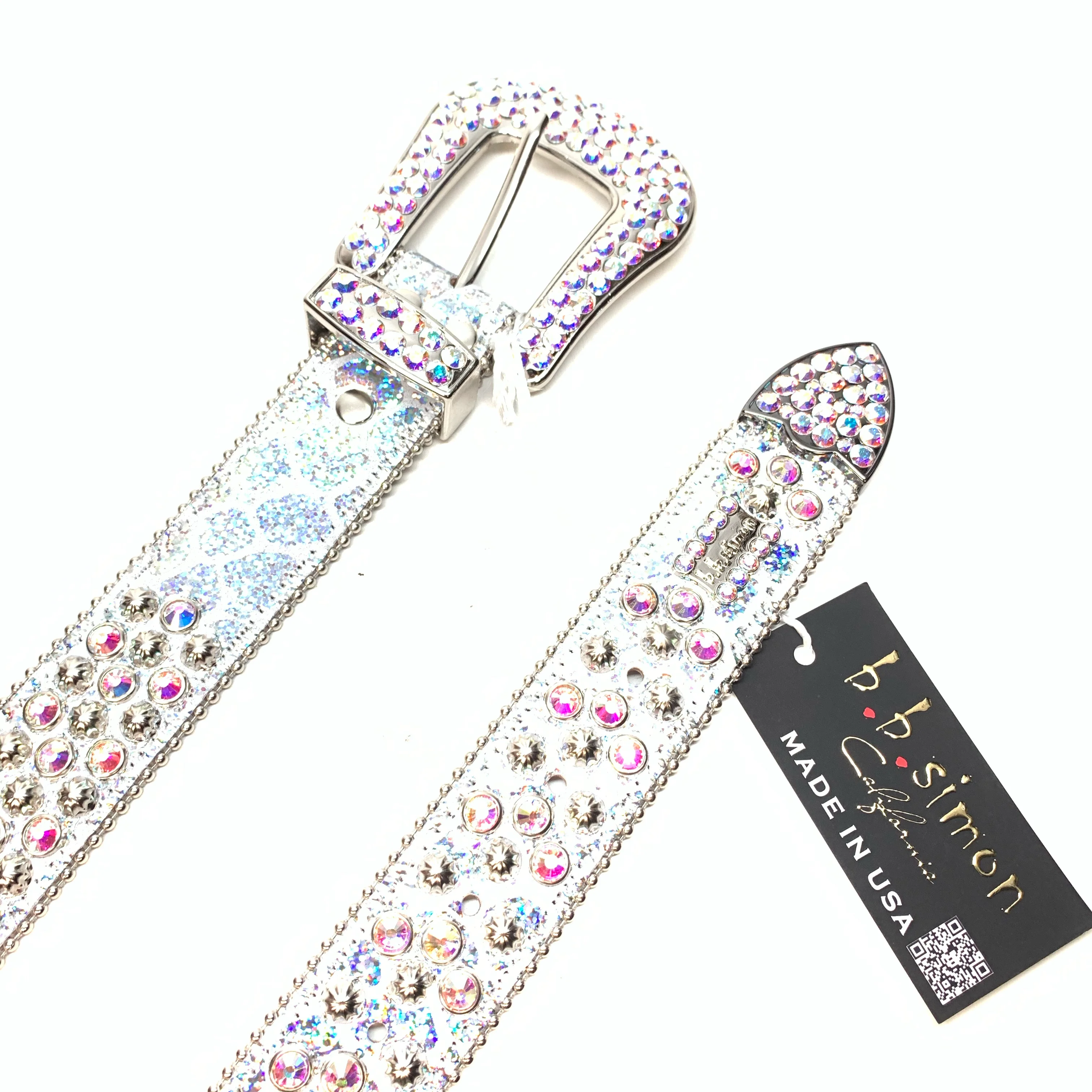b.b. Simon 'Chrome Milk' Studded Crystal Belt - Image 10