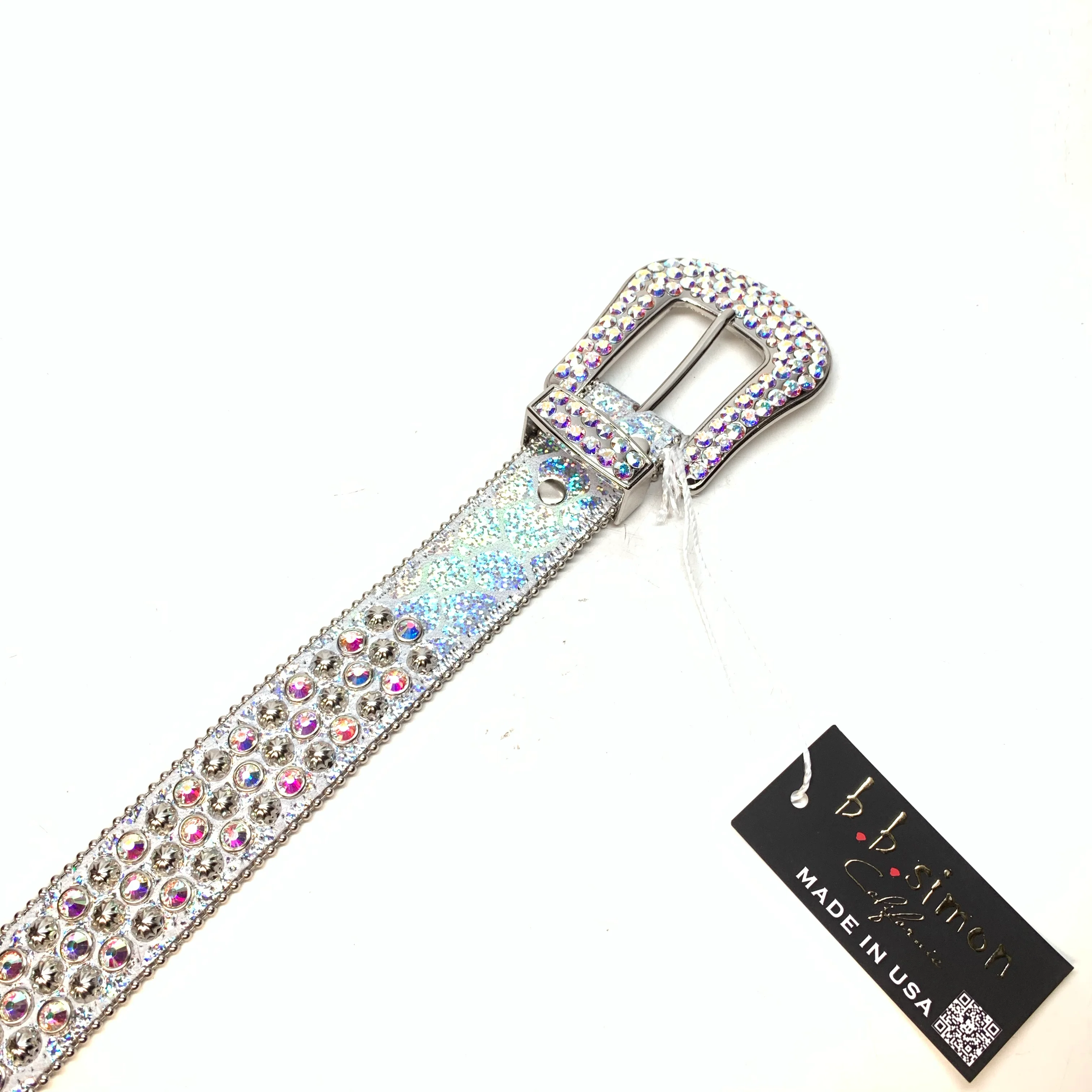 b.b. Simon 'Chrome Milk' Studded Crystal Belt - Image 8