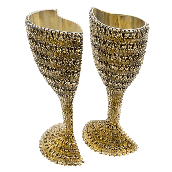 b.b. Simon CUP-510 Gold Crystal Wine Glass - Image 3