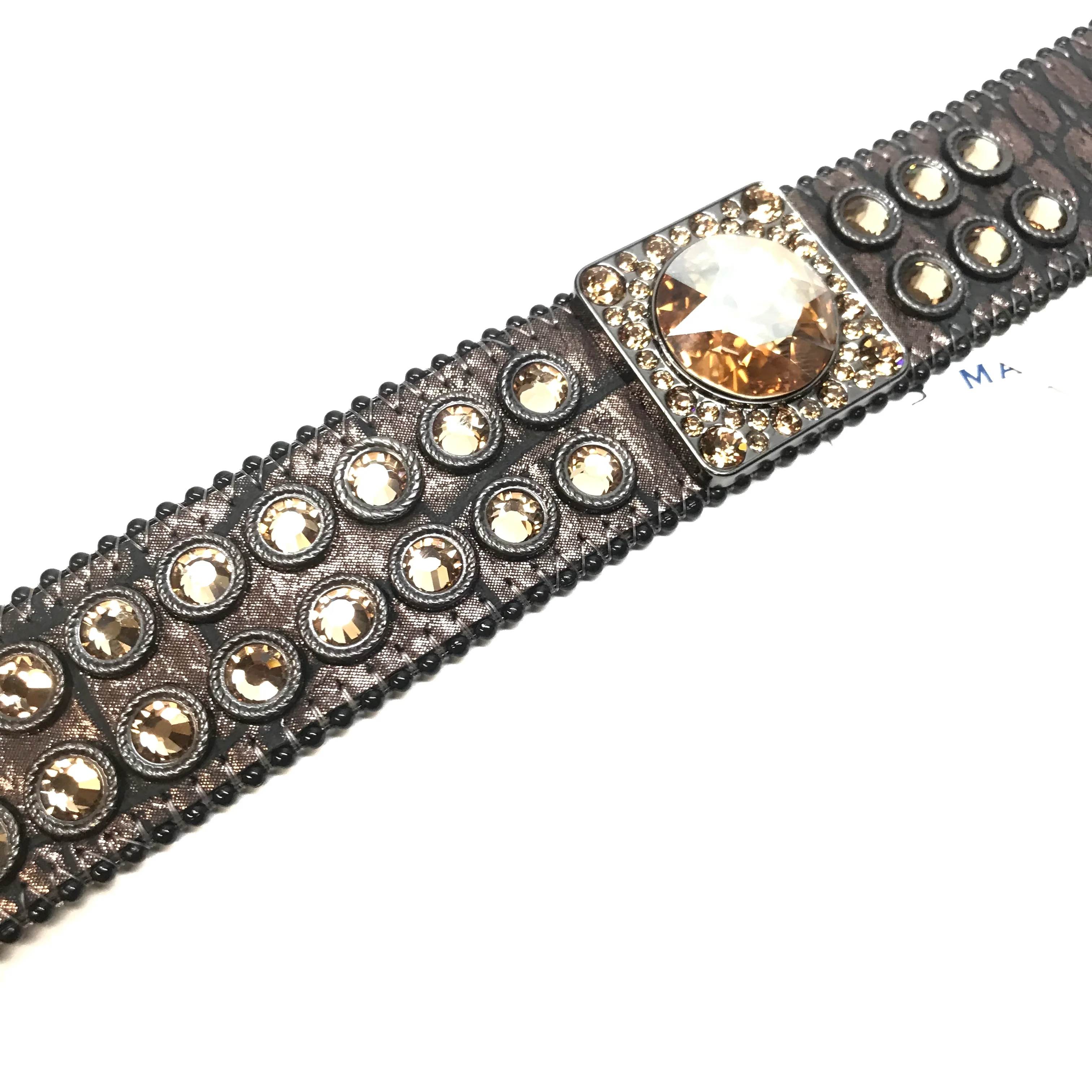 b.b. Simon 'Dark Chocolate Gold' Big Block Crystal Belt - Image 3