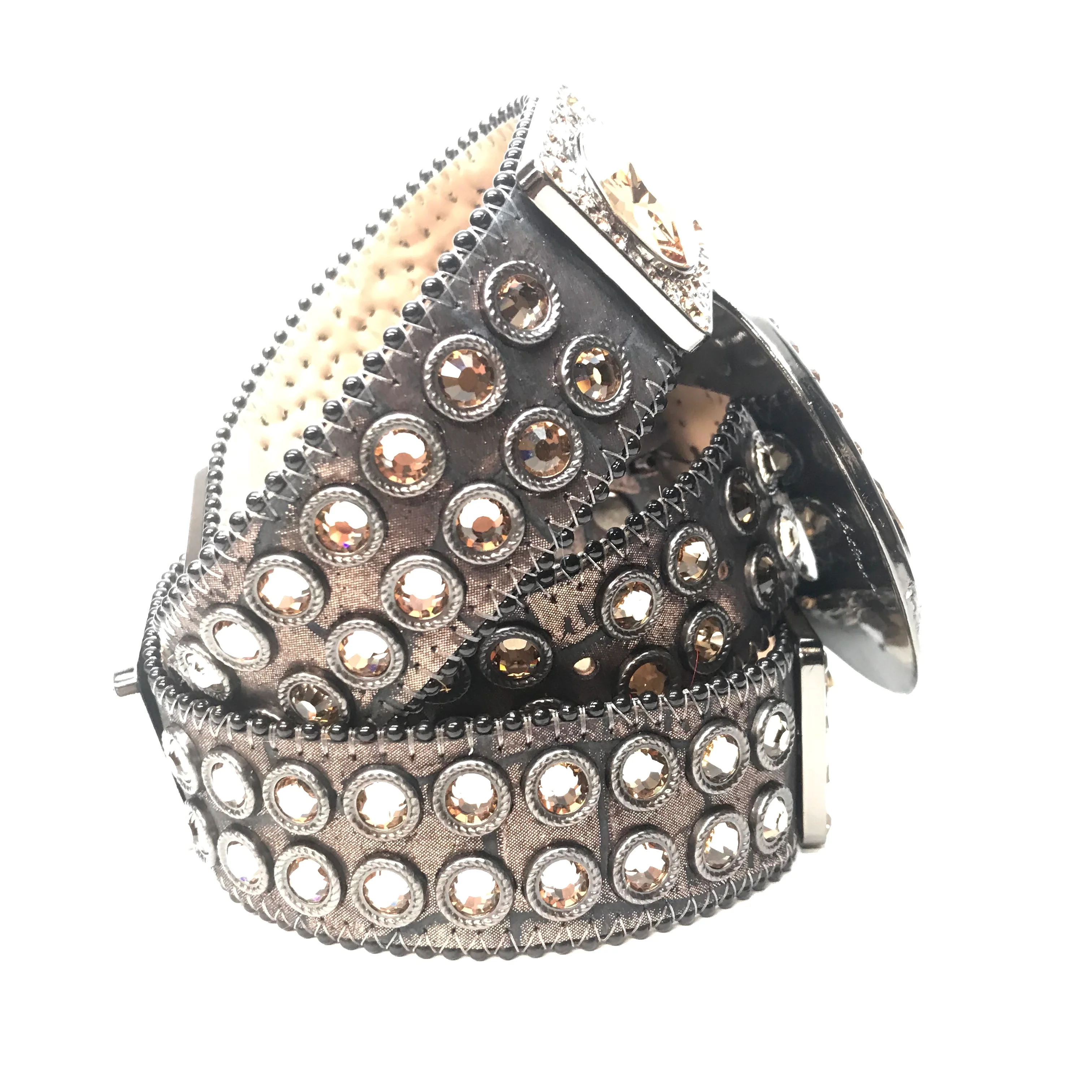 b.b. Simon 'Dark Chocolate Gold' Big Block Crystal Belt - Image 9