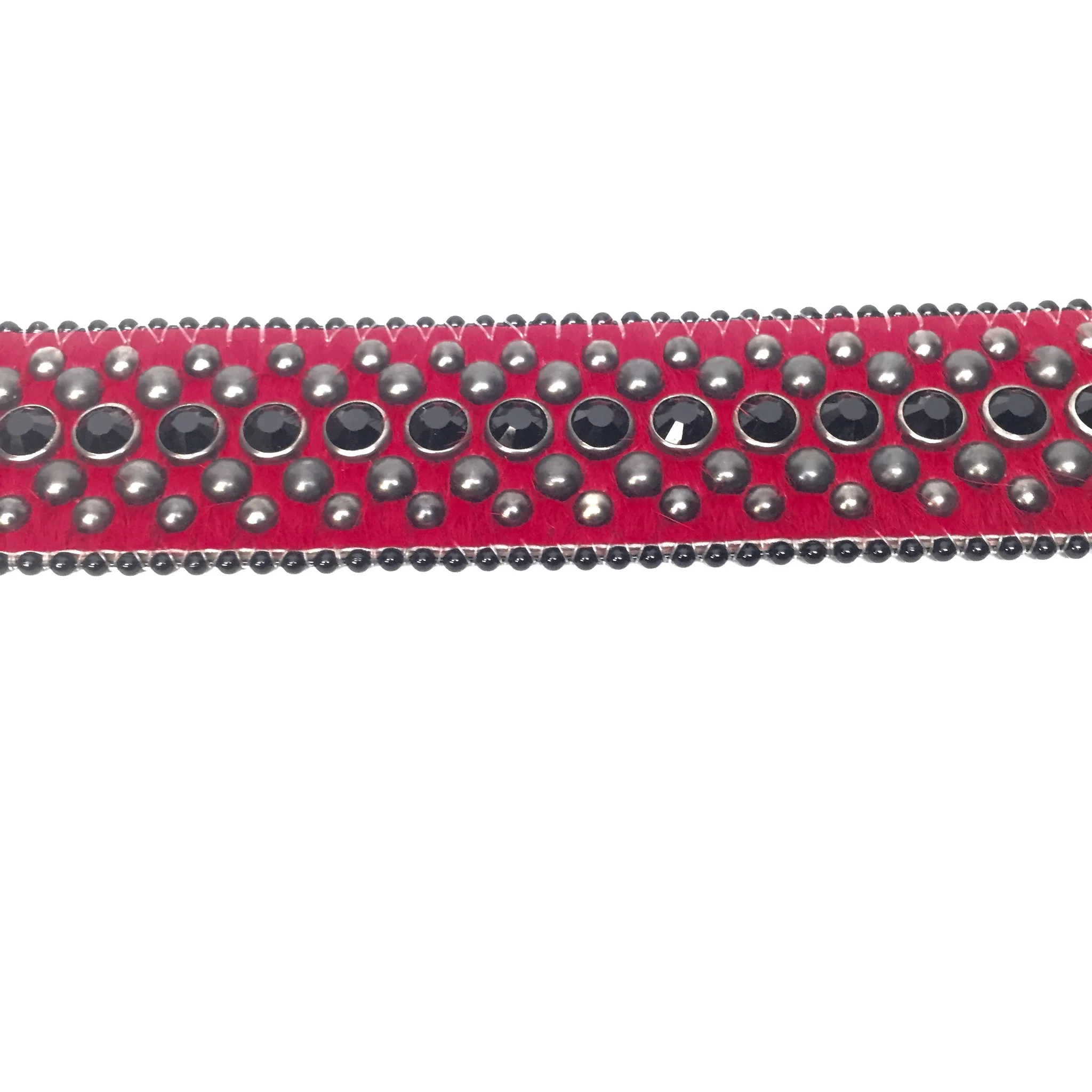 b.b. Simon Black Red Pony Hair Crystal Belt - Image 3