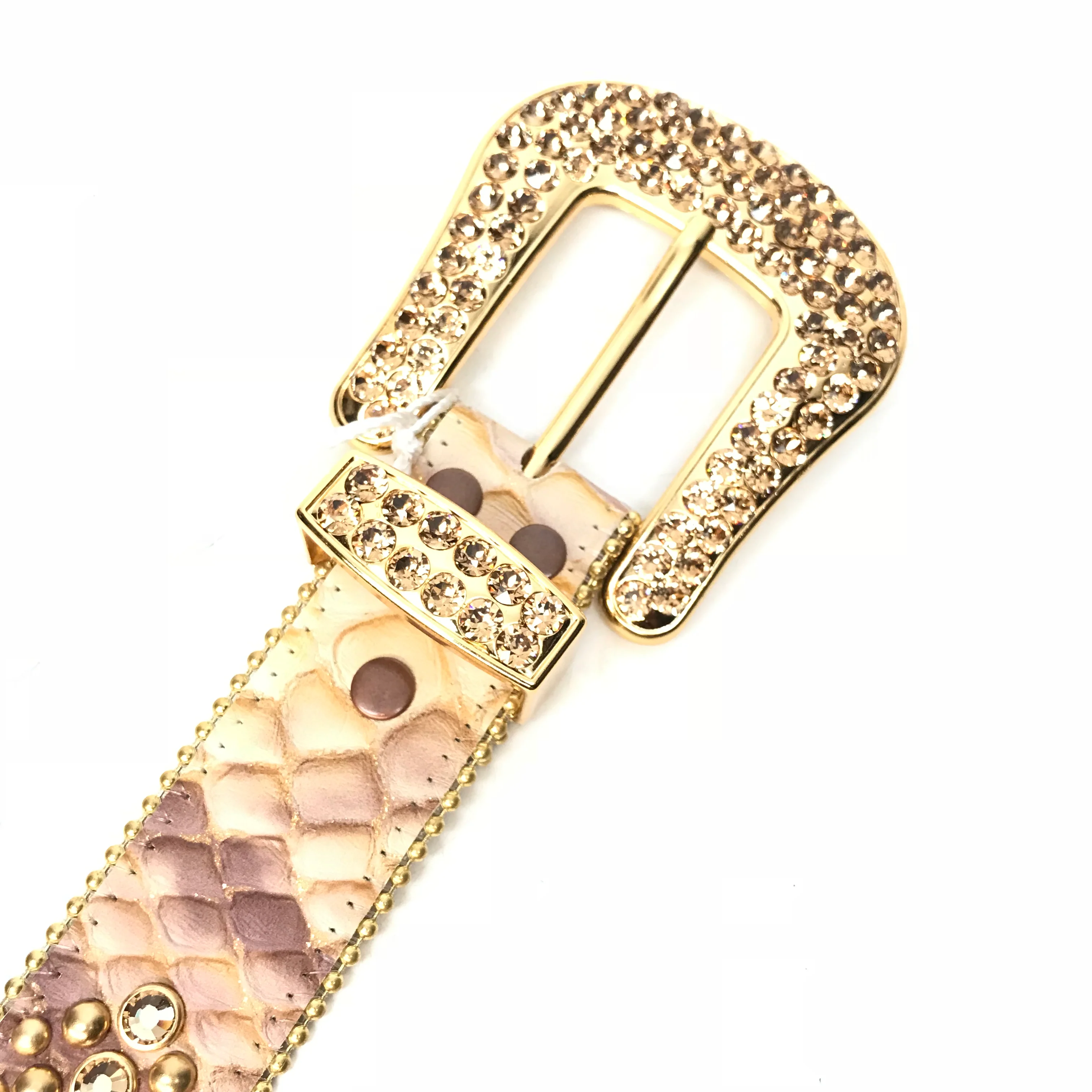 b.b. Simon Dune Gold Pirarucu Crystal Belt - Image 5