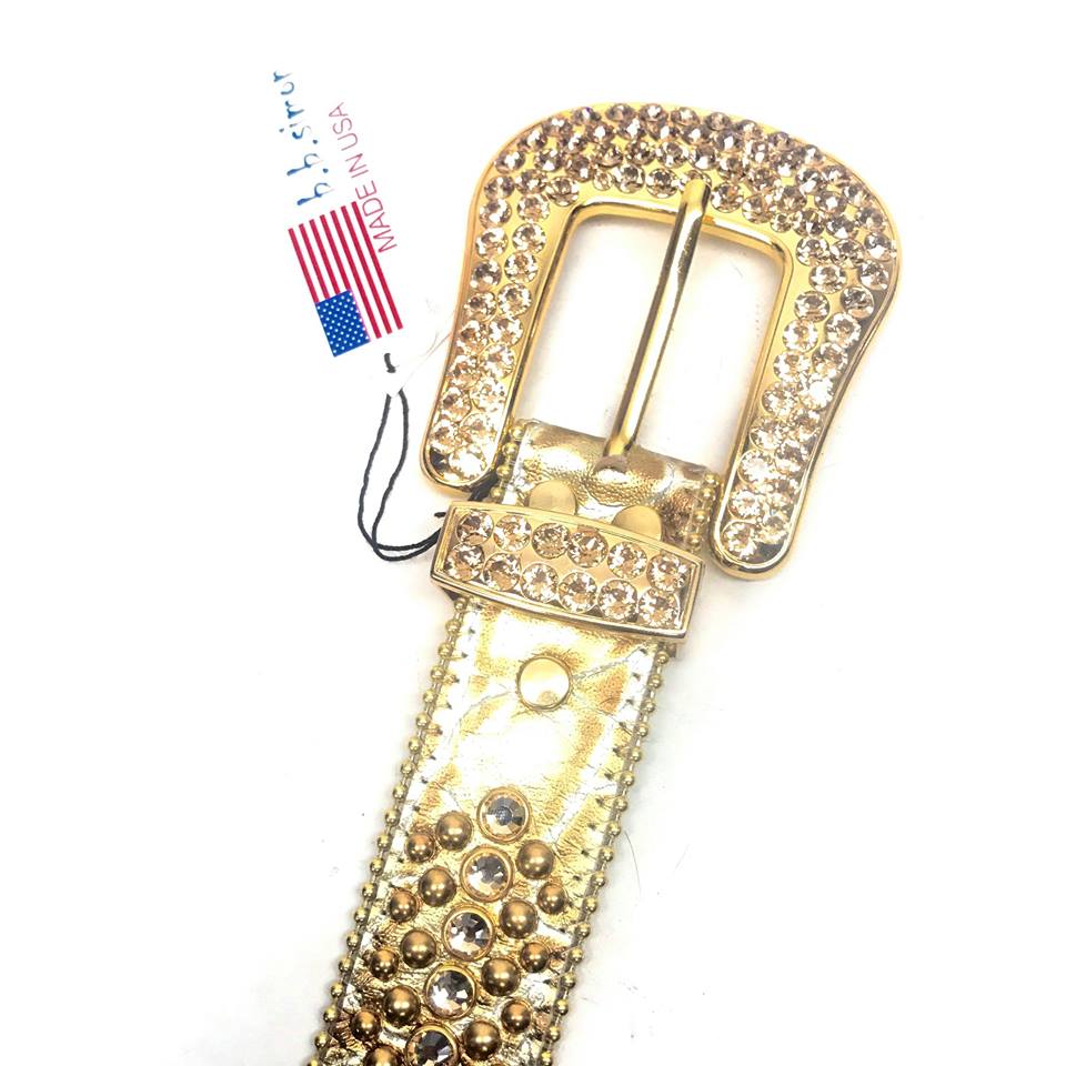 b.b. Simon Fully Loaded 'Gold Croc' Crystal Belt - Image 5