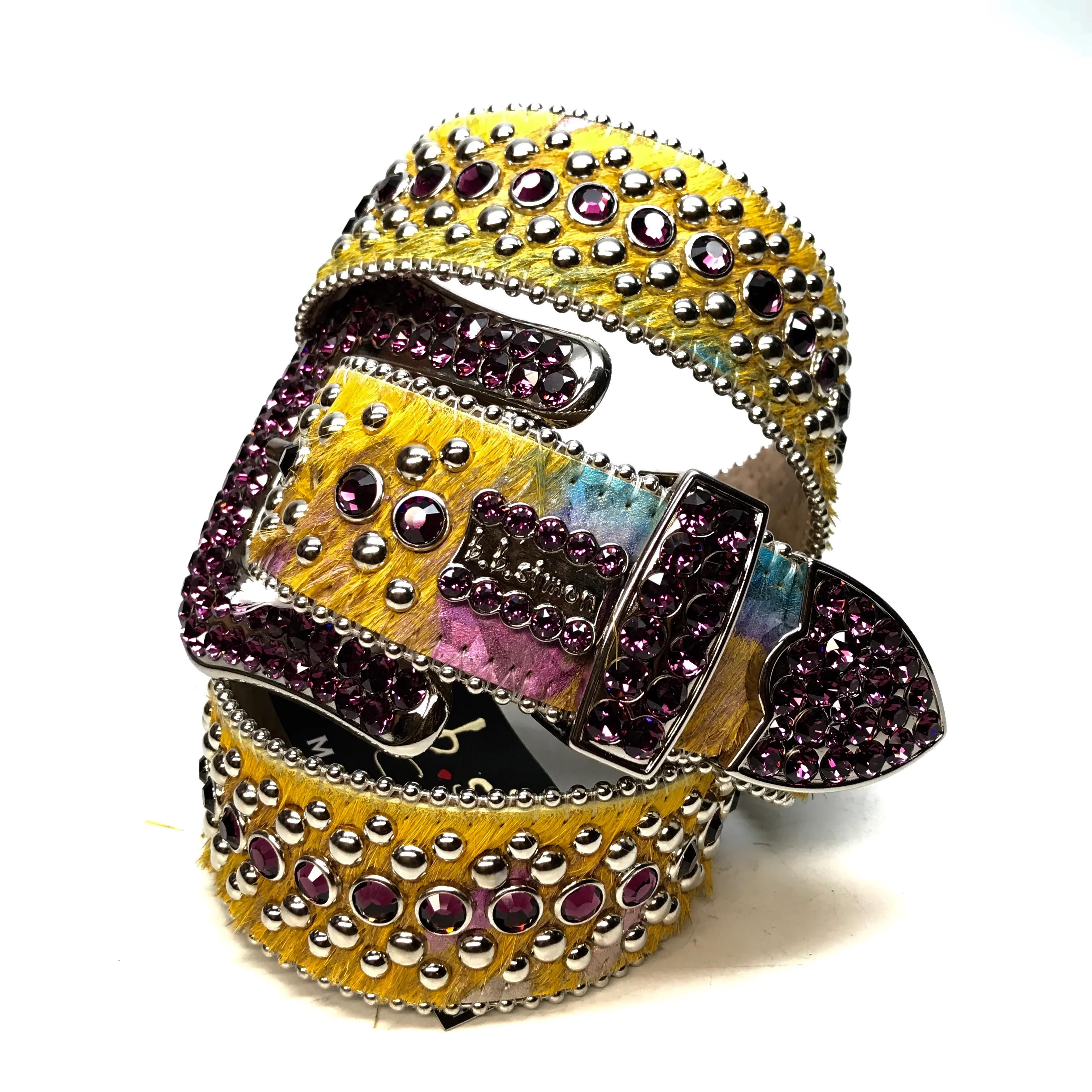 b.b. Simon Fully Loaded Yellow Pony Crystal Belt - Image 3