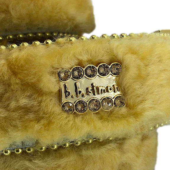 b.b. Simon Gold Fur Blanco Crystal Belt - Image 4