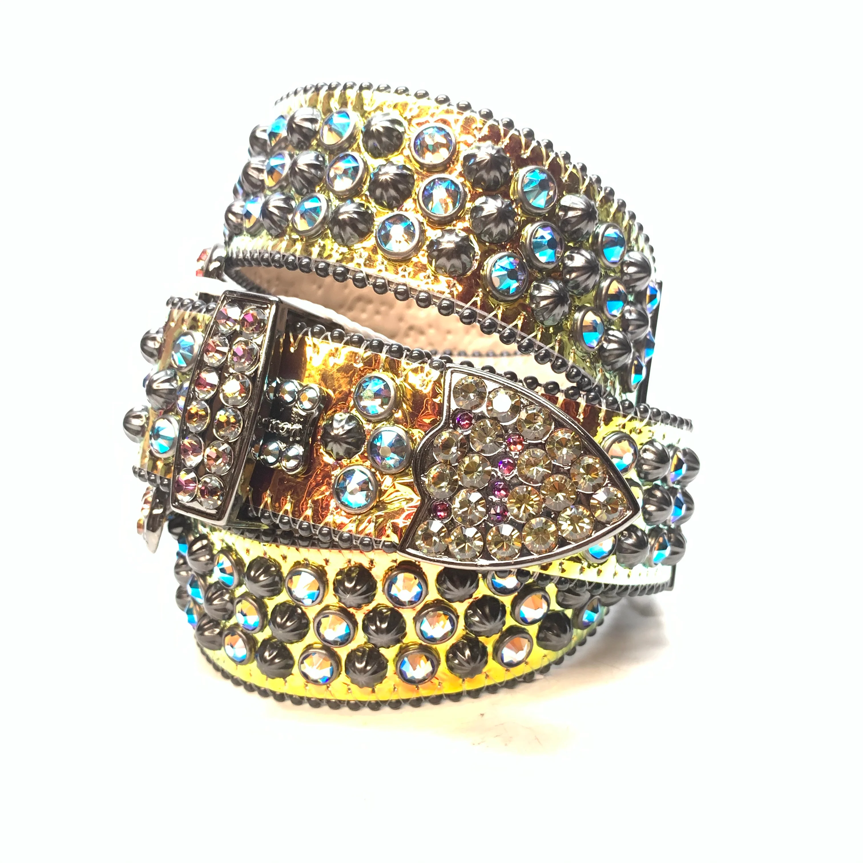 b.b. Simon 'Gold Helix Universe' Big B Studded Crystal Belt - Image 2