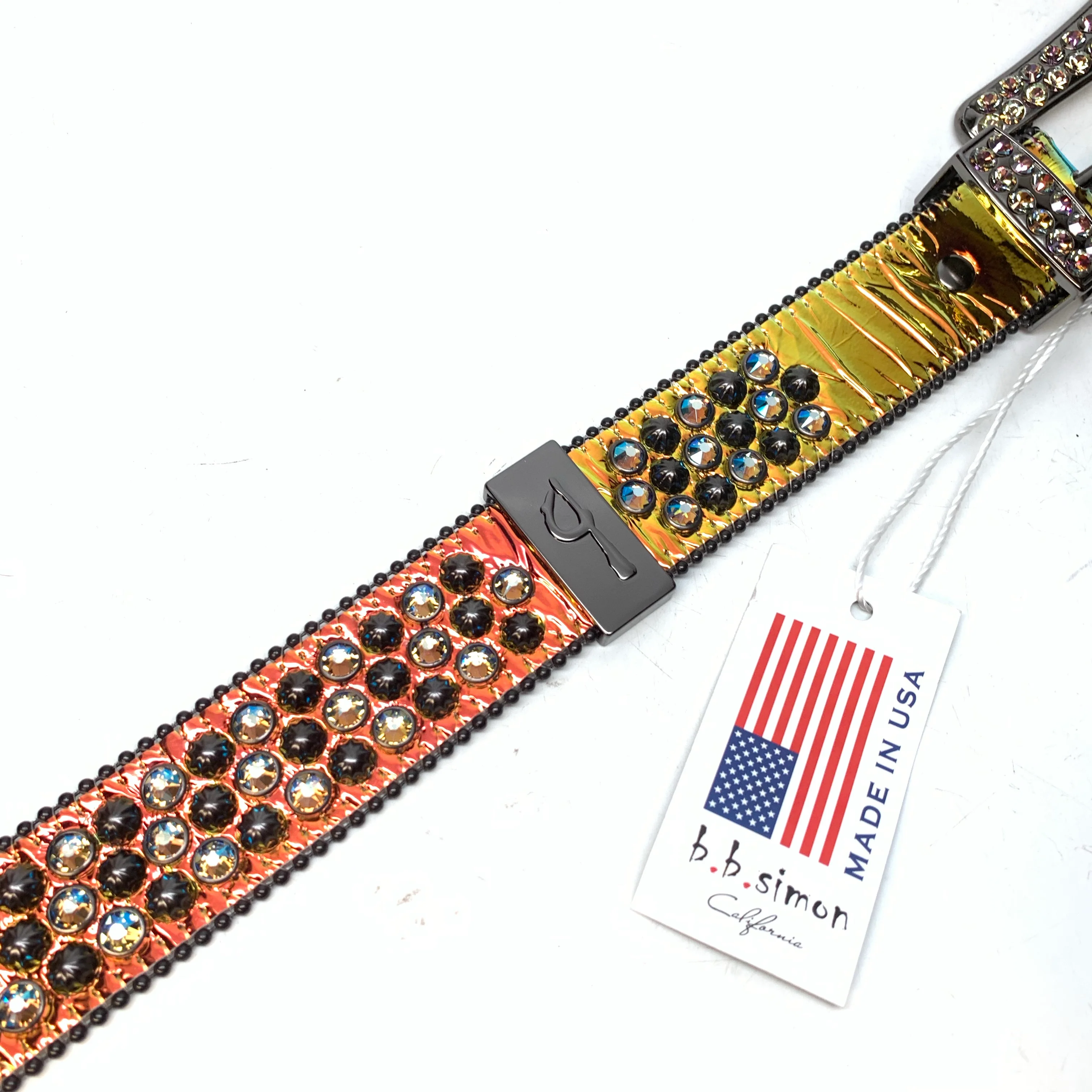 b.b. Simon 'Gold Helix Universe' Big B Studded Crystal Belt - Image 8