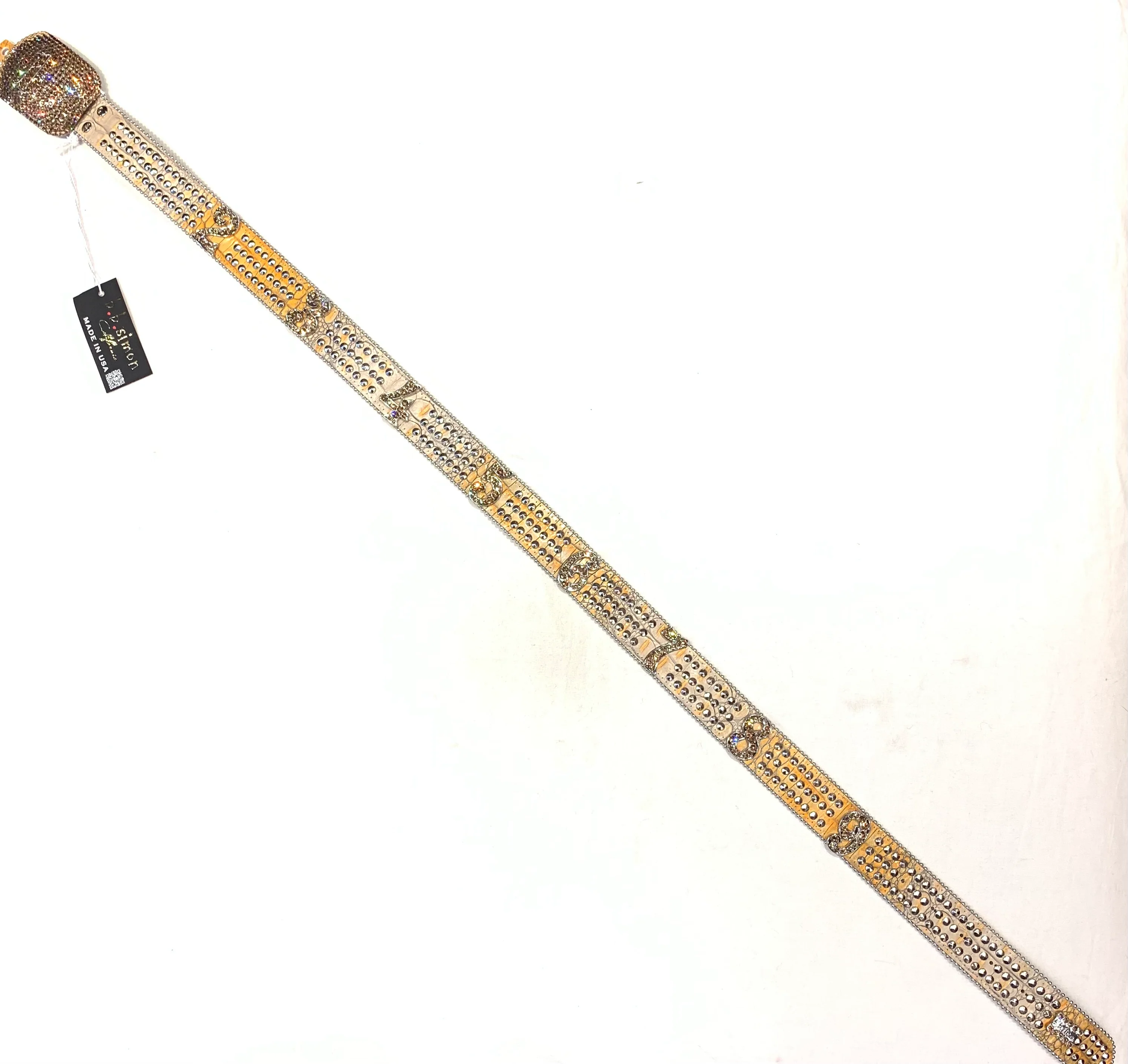 b.b. Simon "Gold Numbers" Studded Crystal Belt - Image 4