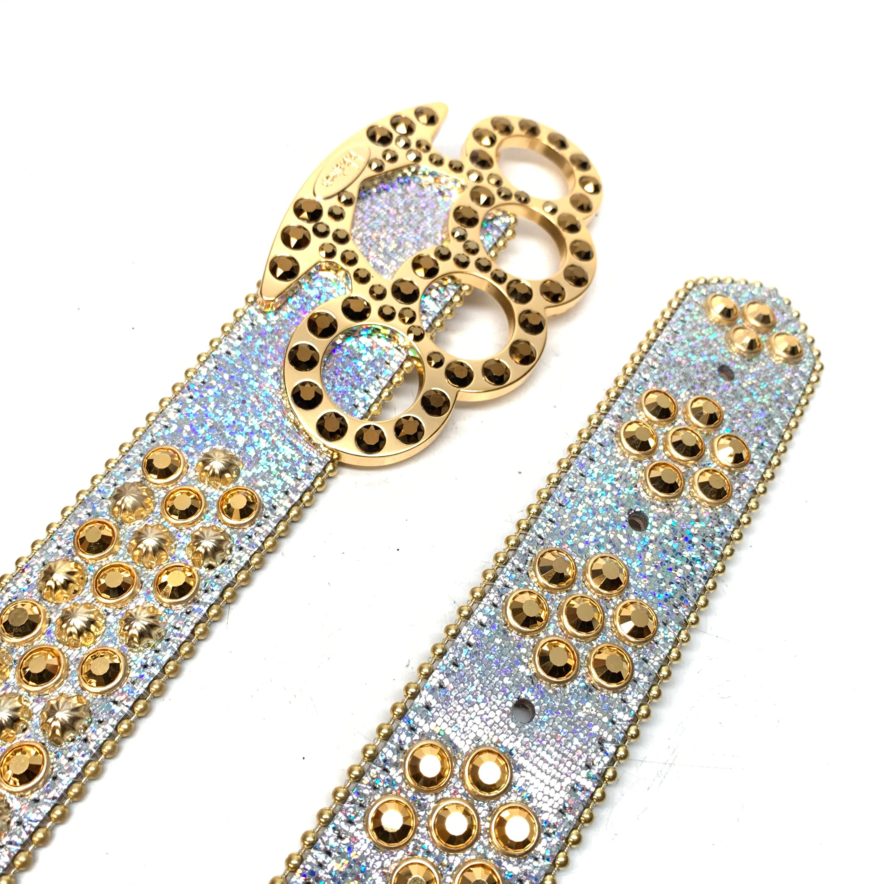 b.b. Simon Knuckle Gold Multi Crystal Belt - Image 8