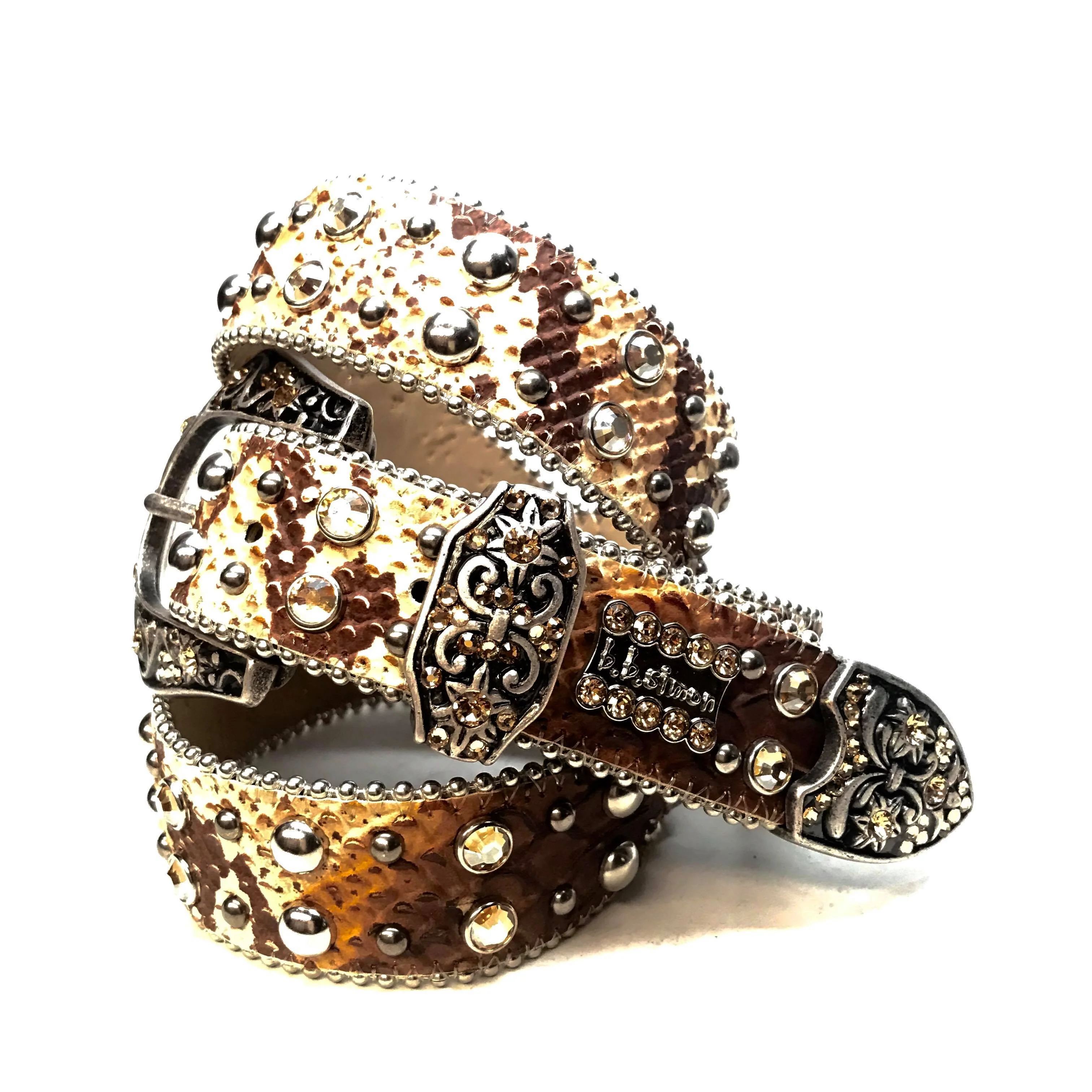 b.b. Simon 'Natural Python' Arch Crystal Belt - Image 2
