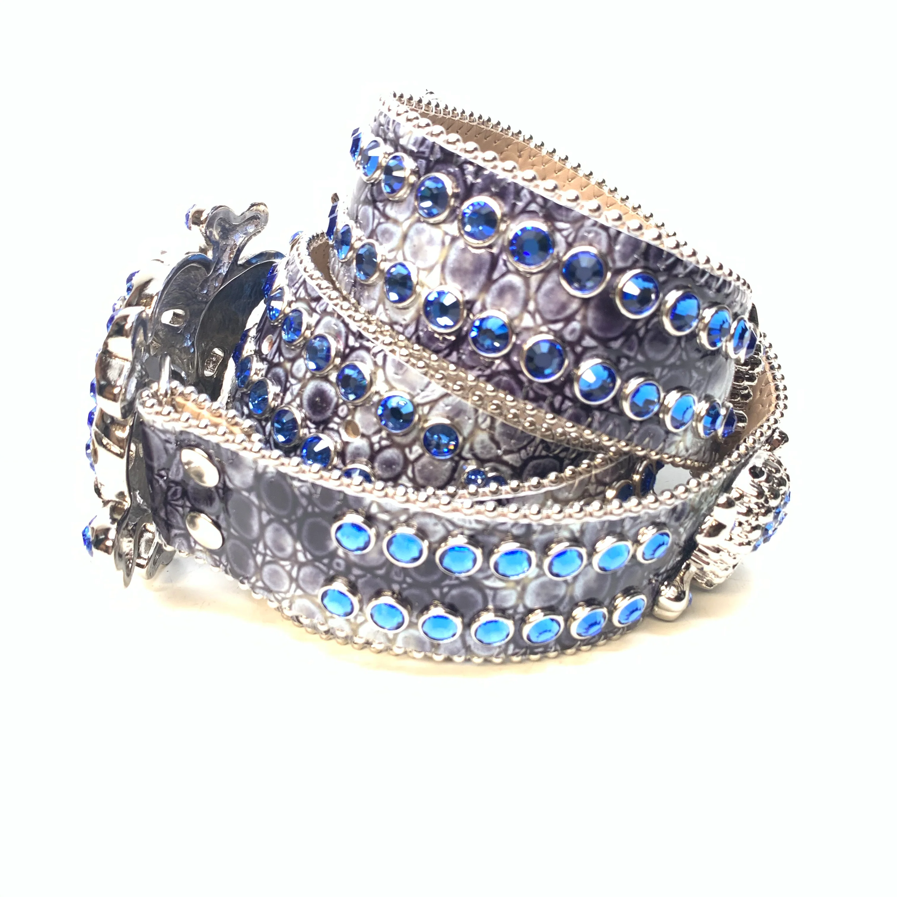 b.b. Simon 'Ocean Skull' Patent Double Row Crystal Belt - Image 3
