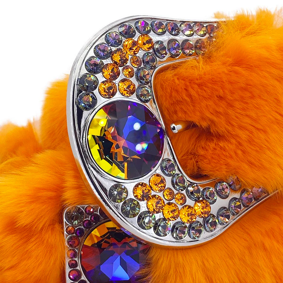 b.b. Simon Orange Fur Volcano Crystal Belt - Image 2