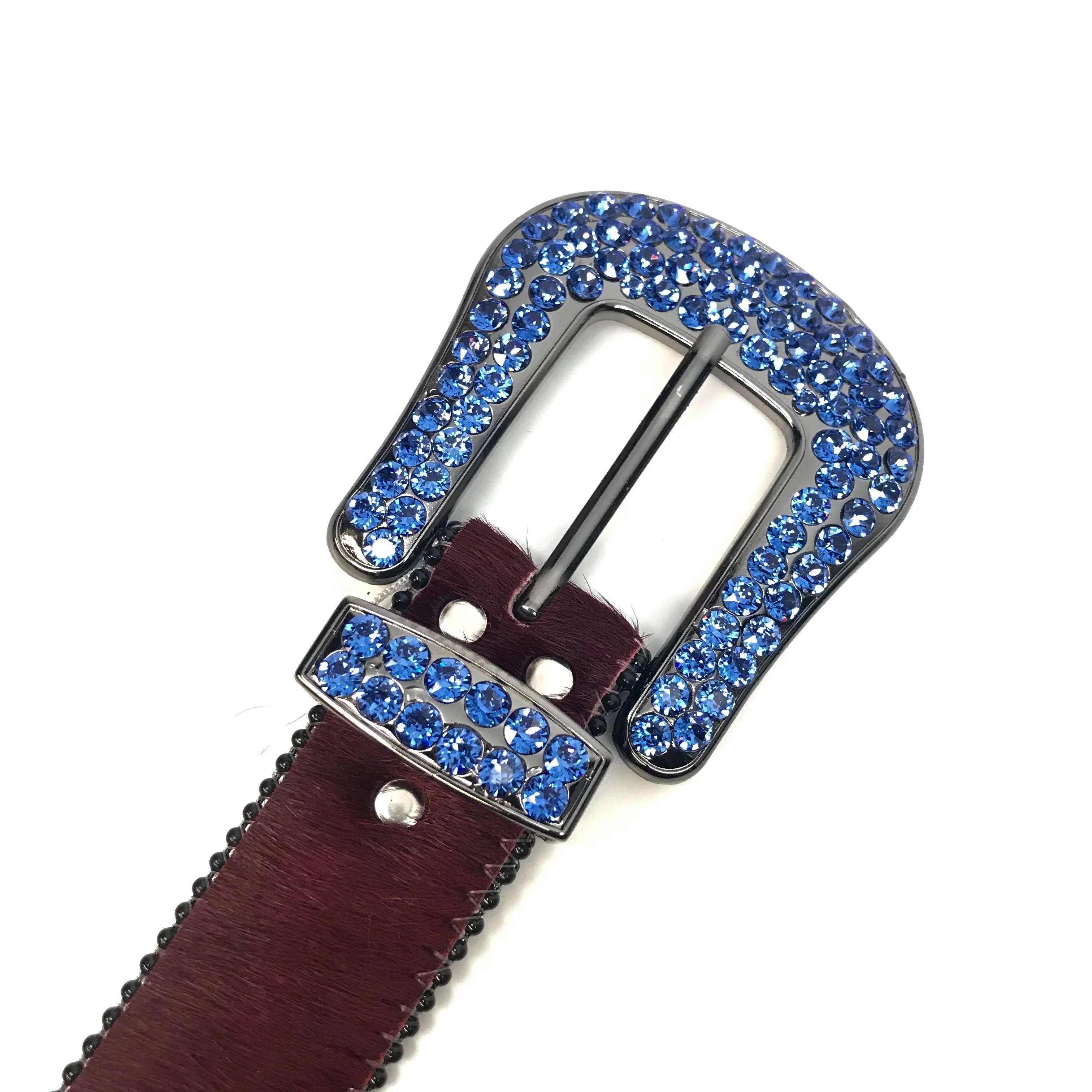 b.b. Simon Red Blue Two Tone Pony Crystal Belt - Image 3