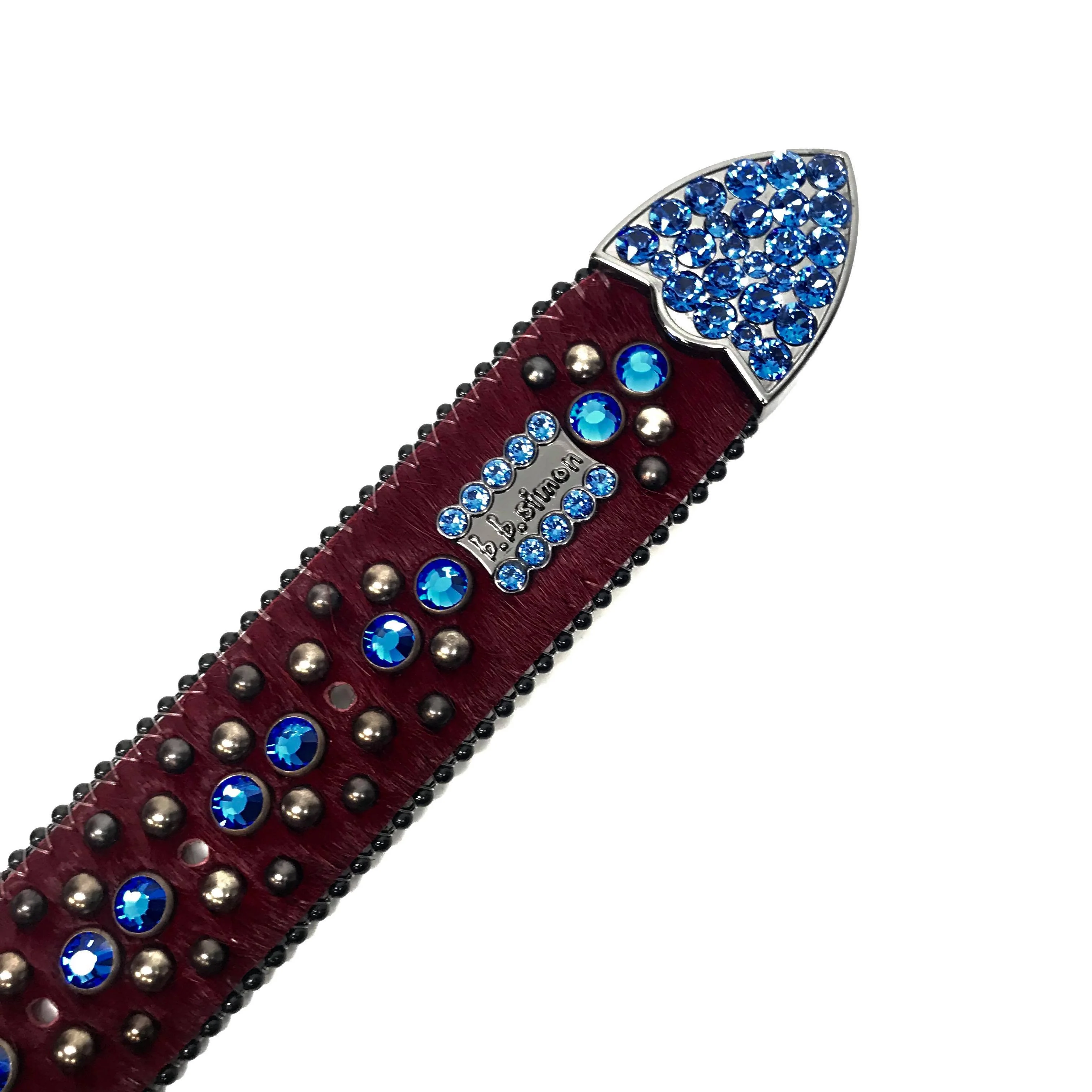 b.b. Simon Red Blue Two Tone Pony Crystal Belt - Image 5