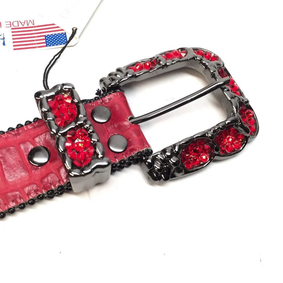 b.b. Simon Red Honeycomb Crystal Belt - Image 2